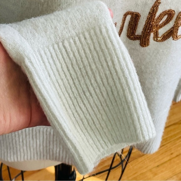 Apt. 9 Twinkle and Sparkle Sequin CreamFuzzy Sweater- Size Medium - Picture 2 of 5